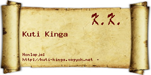 Kuti Kinga névjegykártya